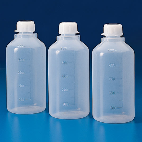 Globe Scientific Bottle with Screwcap, Narrow Mouth, LDPE, Graduated, 1000mL Image